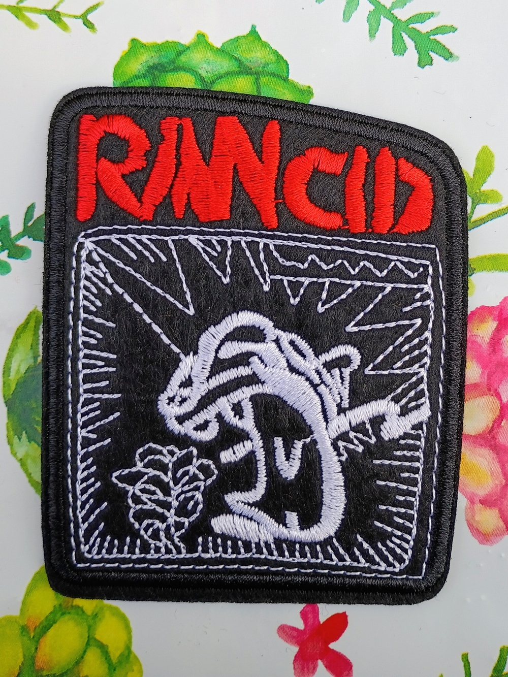 Red & Black Embroidered Patch - Punk Band Logo
